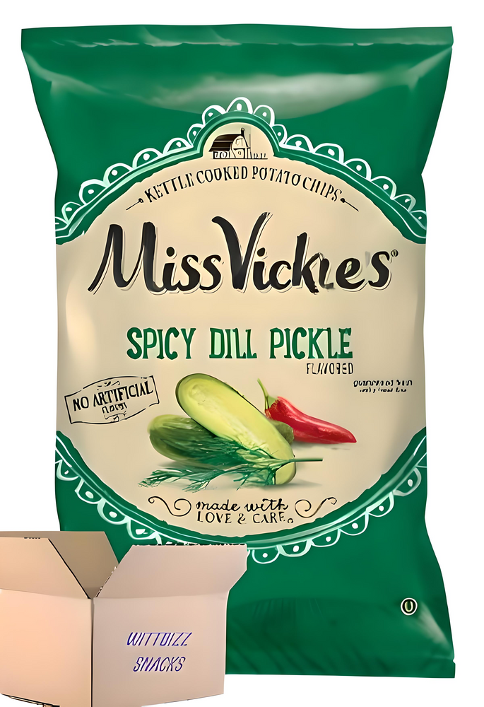 WittBizz Miss Vickie's Spicy Dill Pickle Chips, 1.37oz (8 pack)