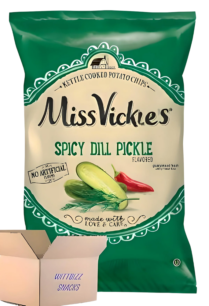 WittBizz Miss Vickie's Spicy Dill Pickle Chips, 1.37oz (16 pack)
