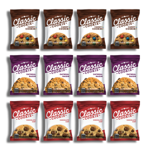 WittBizz Classic Cookie Bundle, Candy Cookie, Oatmeal Raisin, & Chocolate Chip 2oz (12 Pack)